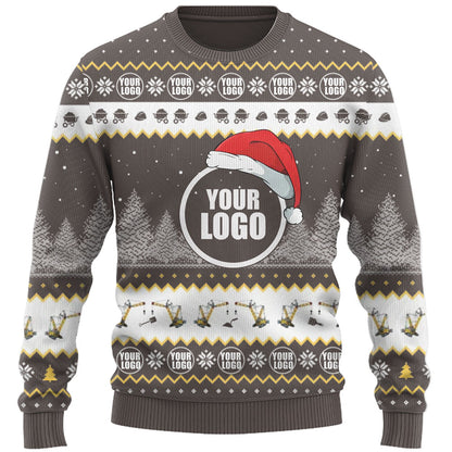 Construction Custom Company Logo Ugly Christmas Sweater