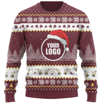Construction Custom Company Logo Ugly Christmas Sweater