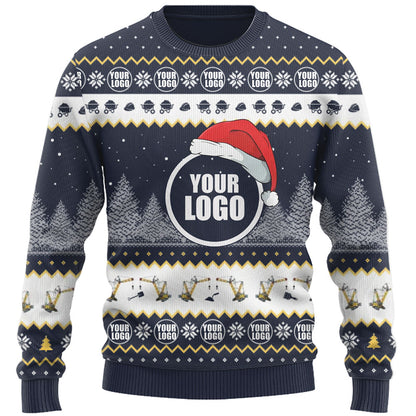 Construction Custom Company Logo Ugly Christmas Sweater