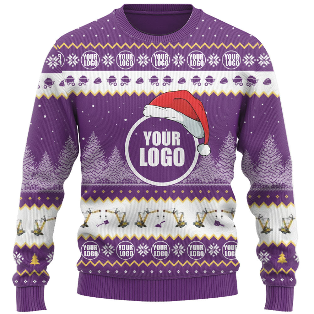 Construction Custom Company Logo Ugly Christmas Sweater