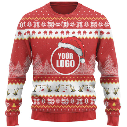 Construction Custom Company Logo Ugly Christmas Sweater