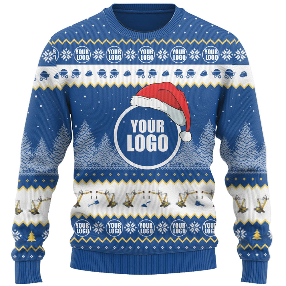 Construction Custom Company Logo Ugly Christmas Sweater