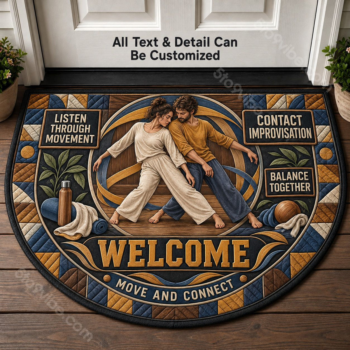 Contact Improvisation Personalized Half Round Mat | 5To9Vibe
