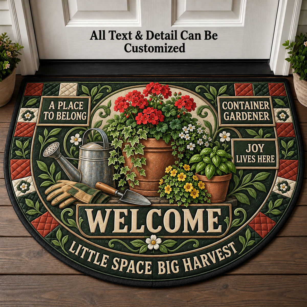 Container Gardener Personalized Half Round Mat | 5To9Vibe