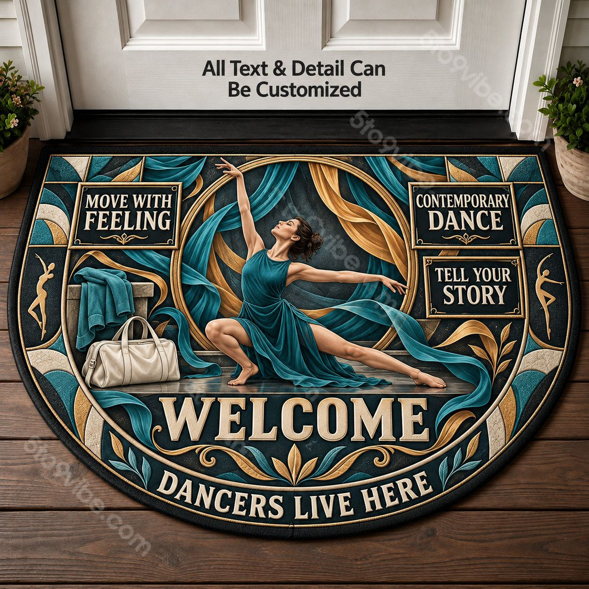 Contemporary Dance Personalized Half Round Mat | 5To9Vibe
