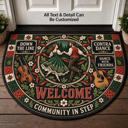 Contra Dance Personalized Half Round Mat | 5To9Vibe