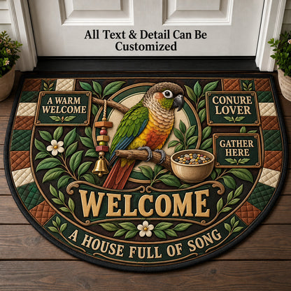 Conure Lover Personalized Half Round Mat | 5To9Vibe