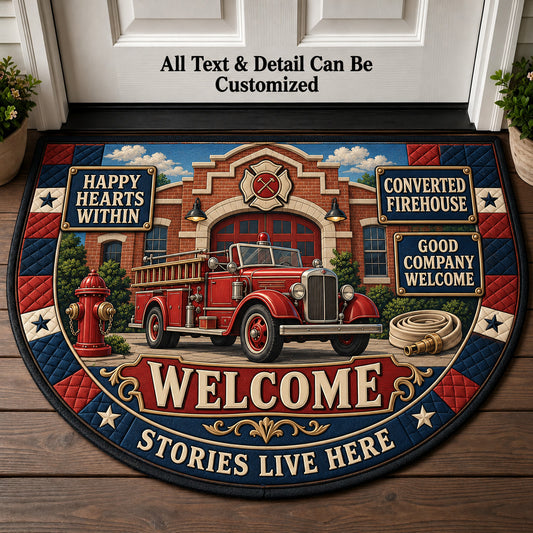 Converted Firehouse Personalized Half Round Mat | 5To9Vibe