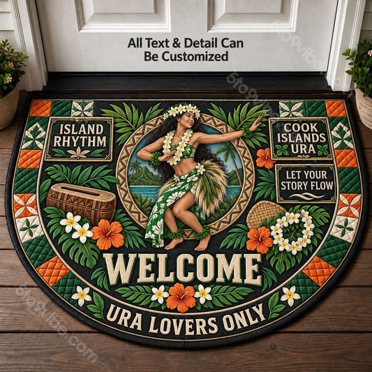 Cook Islands Ura Personalized Half Round Mat | 5To9Vibe