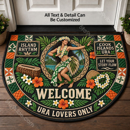 Cook Islands Ura Personalized Half Round Mat | 5To9Vibe