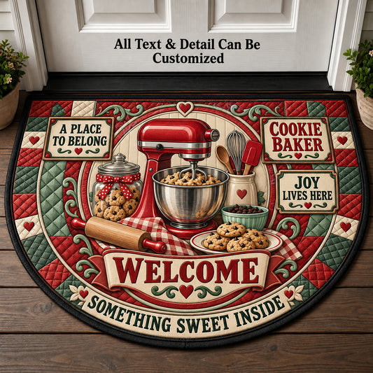 Cookie Baker Personalized Half Round Mat | 5To9Vibe