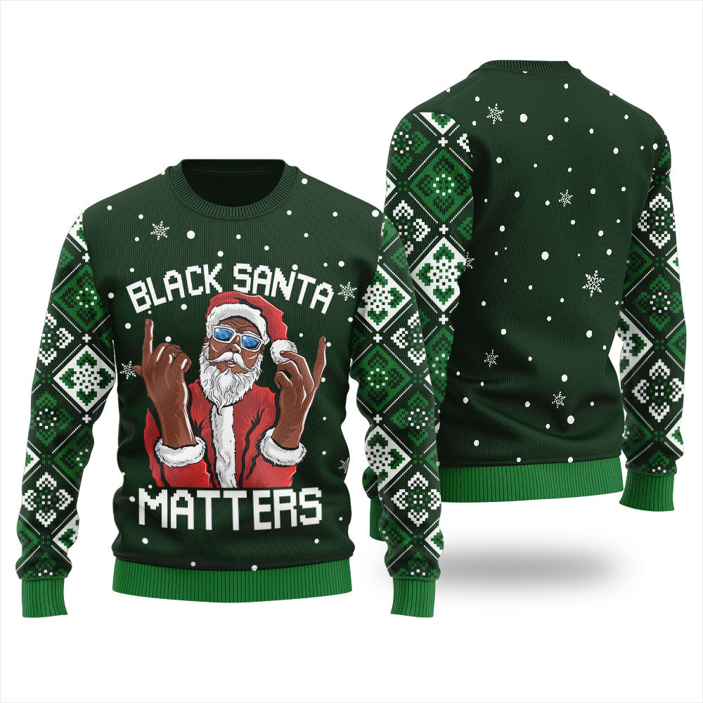 Cool Black Santa Matters Ugly Christmas Sweater