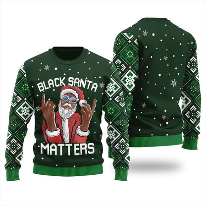 Cool Black Santa Matters Ugly Christmas Sweater