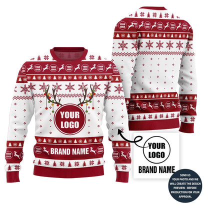 Cool Custom Logo and Name Ugly Christmas Sweater