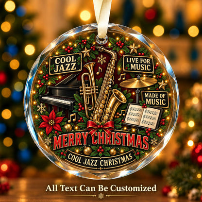 Cool Jazz Personalized Glass Ornament | 5To9Vibe