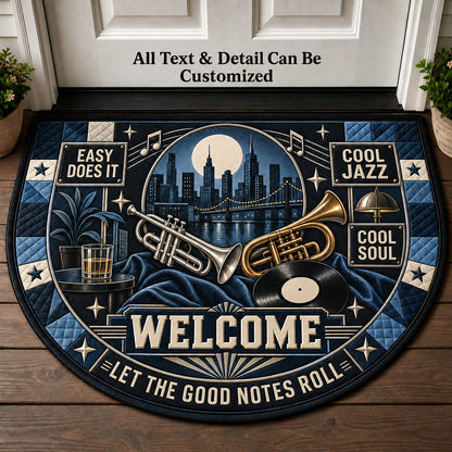 Cool Jazz Personalized Half Round Mat | 5To9Vibe