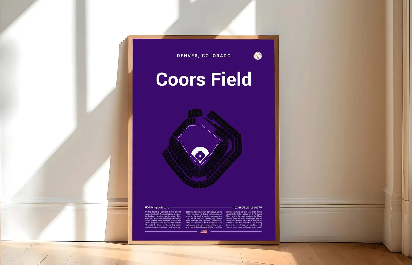 Baseball Stadium Seating Chart - Vertical Poster - 5to9vibe