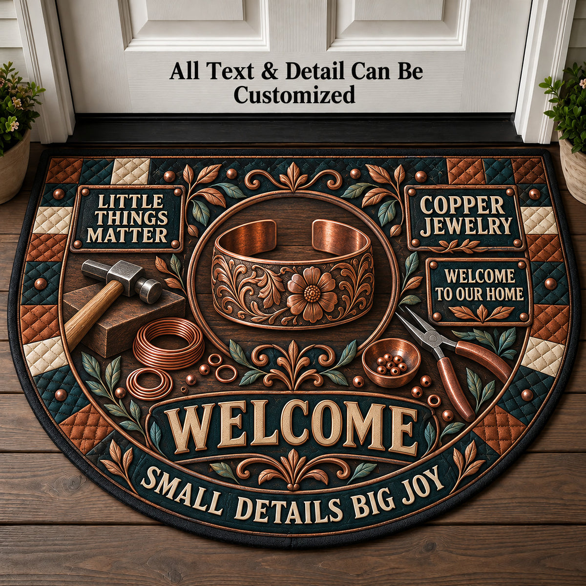 Copper Jewelry Personalized Half Round Mat | 5To9Vibe