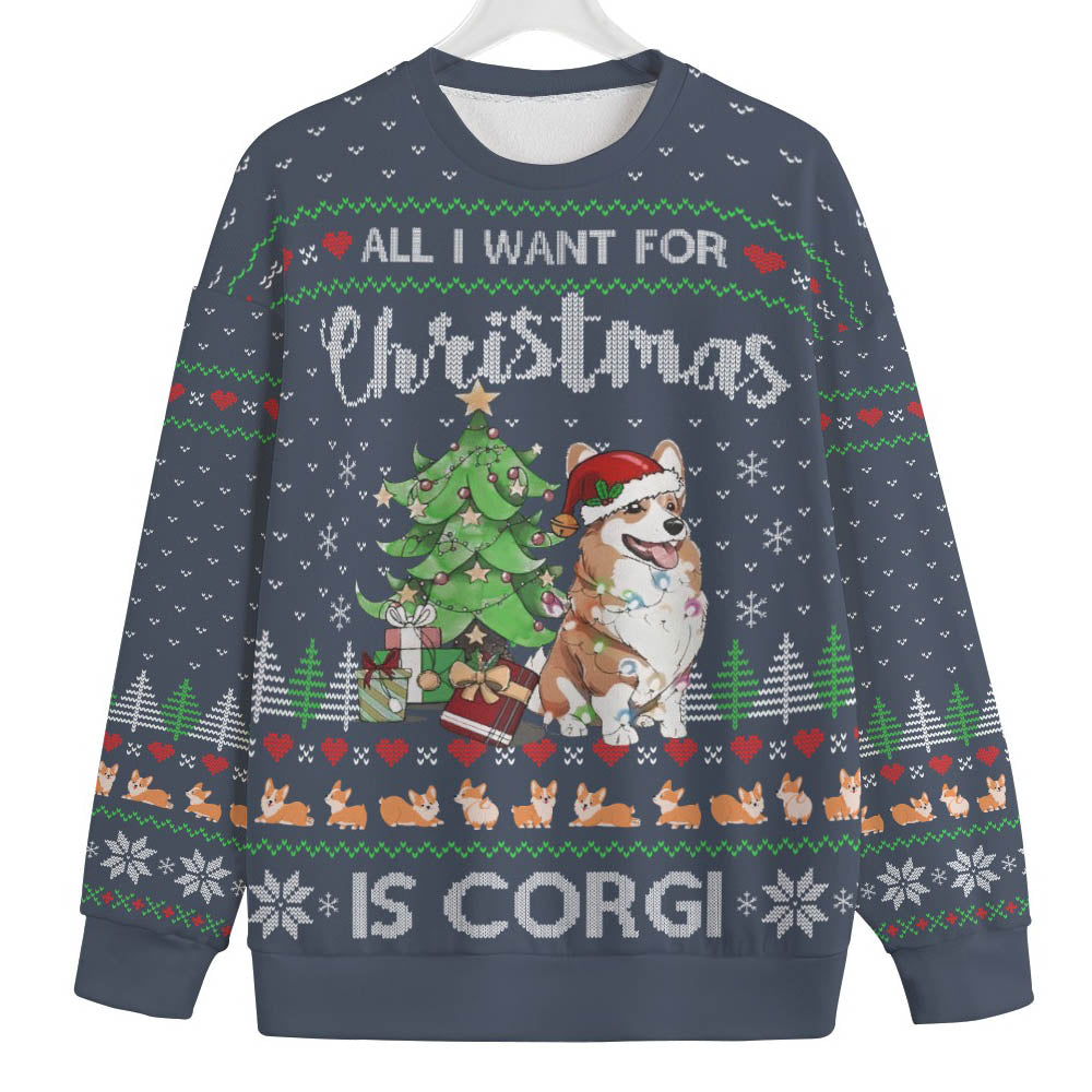 Corgi Womens Plus Ugly Christmas Sweater
