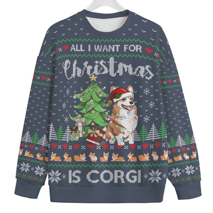 Corgi Womens Plus Ugly Christmas Sweater