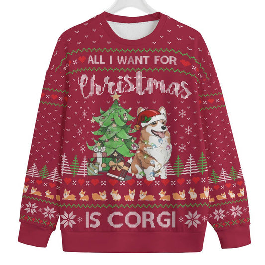 Corgi Womens Plus Ugly Christmas Sweater