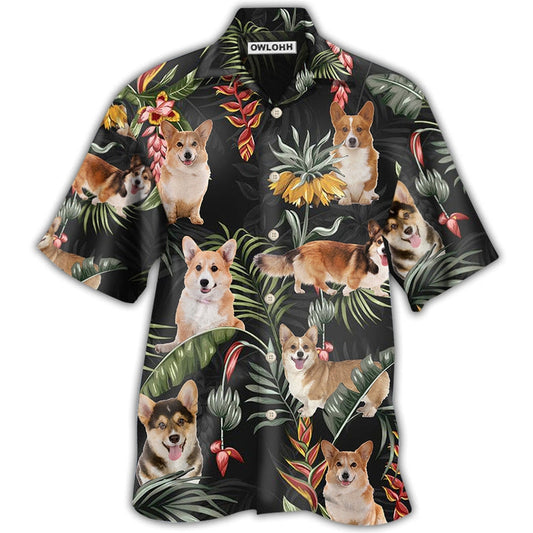 Hawaiian Shirt / Adults / S Corgi Tropical Love Dog - Hawaiian Shirt 