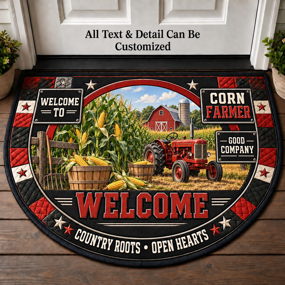 Corn Farmer Personalized Half Round Mat | 5To9Vibe