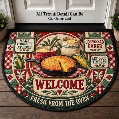 Cornbread Baker Personalized Half Round Mat | 5To9Vibe