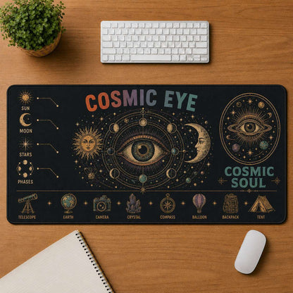 Cosmic Eye Hippie Desk Mat Mouse Pad | 5To9Vibe - Cosmic Eye style