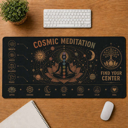 Mandala Hippie Desk Mat Mouse Pad | 5To9Vibe - Cosmic Meditation style