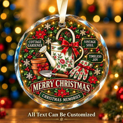 Cottage Gardener Personalized Glass Ornament | 5To9Vibe