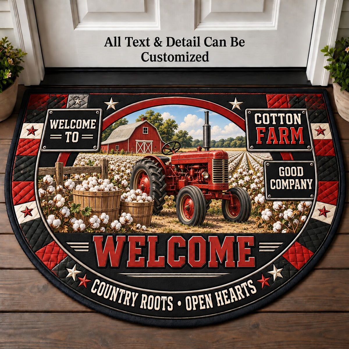 Cotton Farm Personalized Half Round Mat | 5To9Vibe