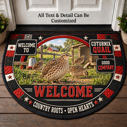 Coturnix Quail Personalized Half Round Mat | 5To9Vibe