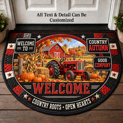 Country Autumn Personalized Half Round Mat | 5To9Vibe