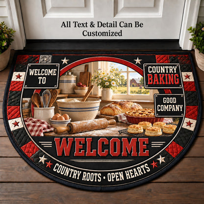 Country Baking Personalized Half Round Mat | 5To9Vibe
