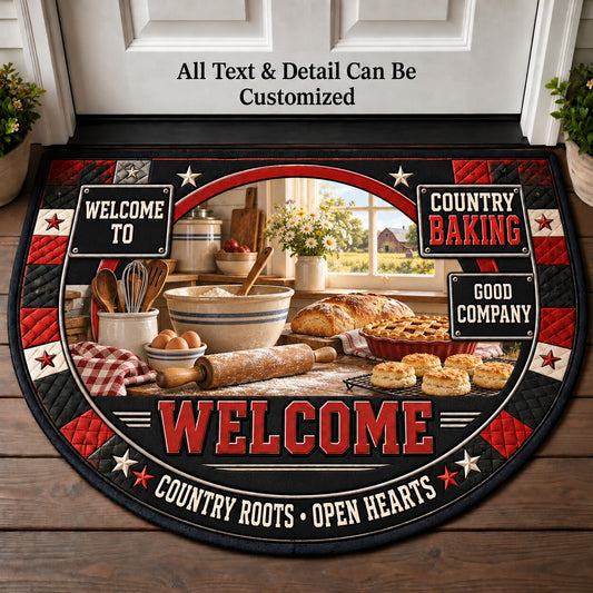 Country Baking Personalized Half Round Mat | 5To9Vibe