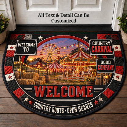 Country Carnival Personalized Half Round Mat | 5To9Vibe