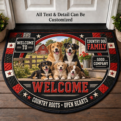 Country Dog Family Personalized Half Round Mat | 5To9Vibe