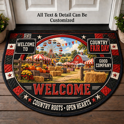 Country Fair Day Personalized Half Round Mat | 5To9Vibe