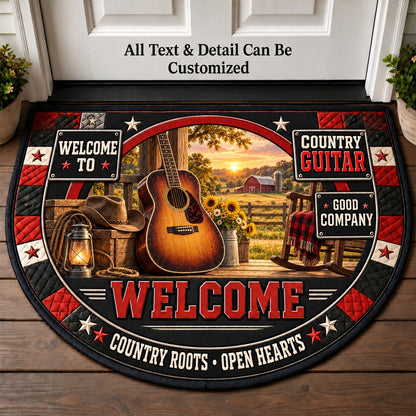 Country Guitar Personalized Half Round Mat | 5To9Vibe