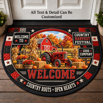 Country Harvest Festival Personalized Half Round Mat | 5To9Vibe
