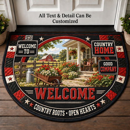 Country Home Personalized Half Round Mat | 5To9Vibe
