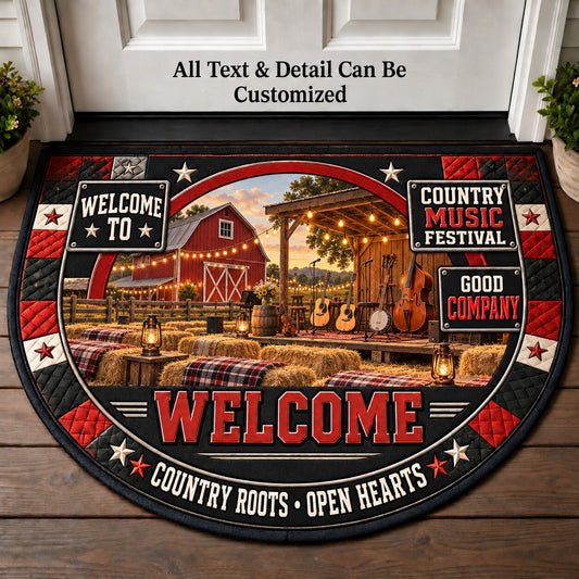 Country Music Festival Personalized Half Round Mat | 5To9Vibe