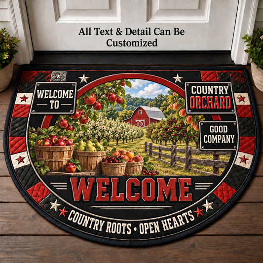 Country Orchard Personalized Half Round Mat | 5To9Vibe