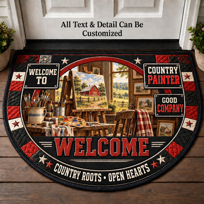 Country Painter Personalized Half Round Mat | 5To9Vibe