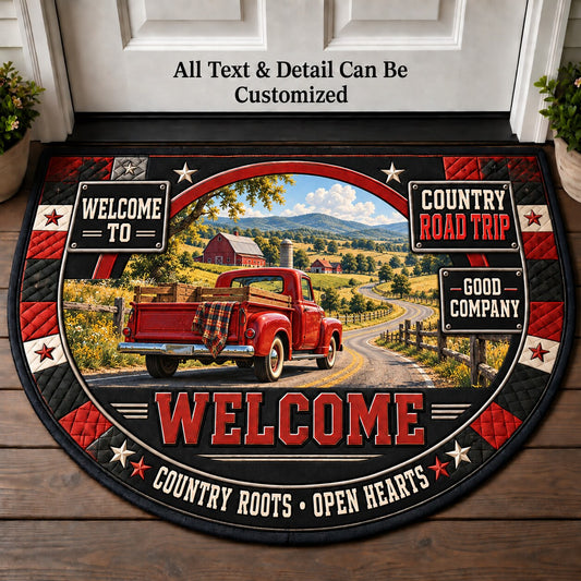Country Road Trip Personalized Half Round Mat | 5To9Vibe