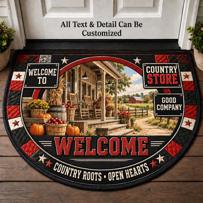Country Store Personalized Half Round Mat | 5To9Vibe