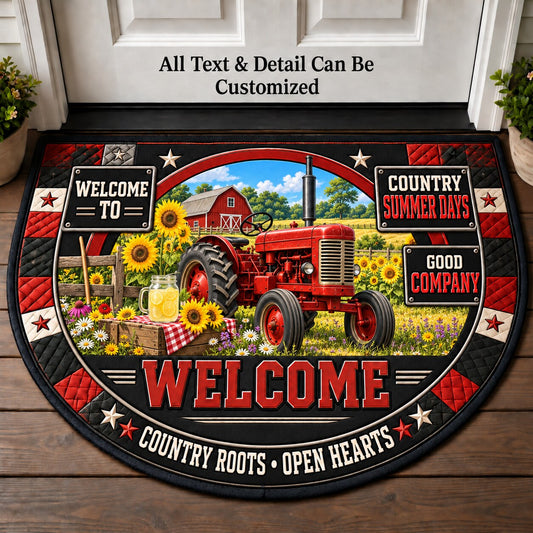 Country Summer Days Personalized Half Round Mat | 5To9Vibe