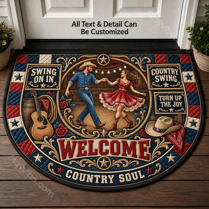 Country Swing Personalized Half Round Mat | 5To9Vibe