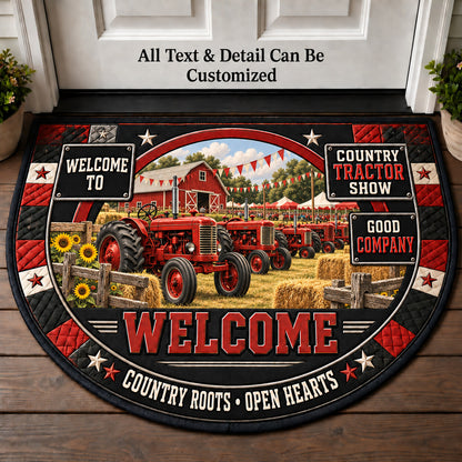 Country Tractor Show Personalized Half Round Mat | 5To9Vibe